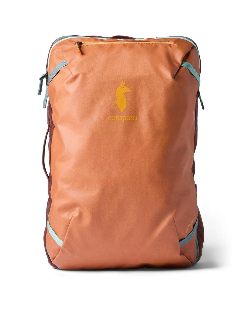 cotopaxi Daypack in Rust Orange with Teal Accents
